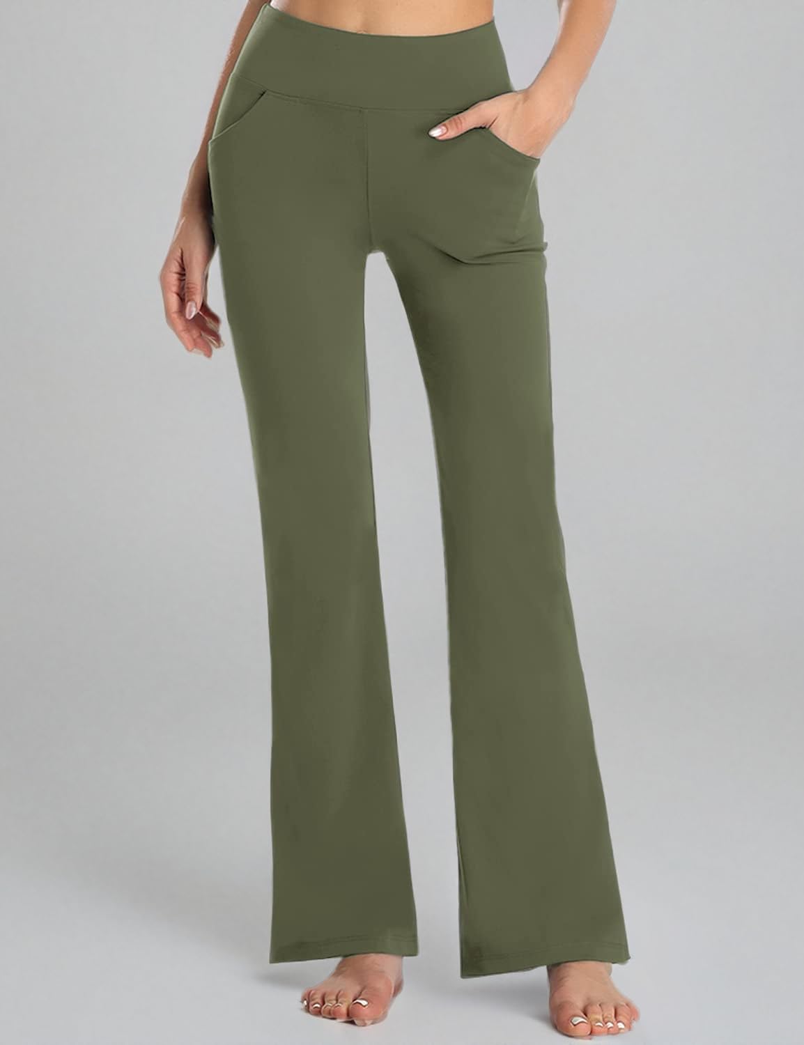 Buttery Soft Women's Bootcut Yoga Pants with 4 Pockets - Tummy Control Workout & Office Pants | Perfect for Yoga, Gym & Casual Wear