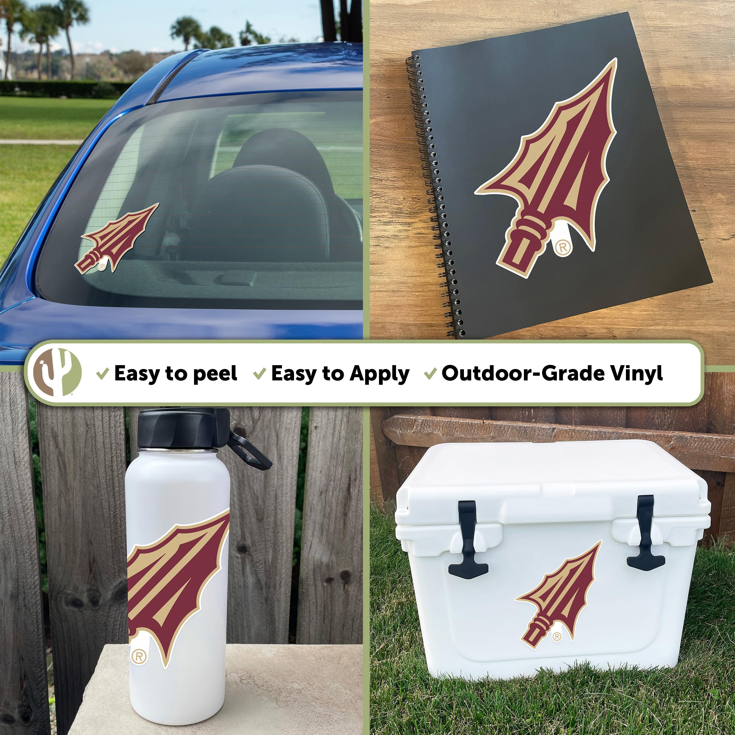 Florida State University Vinyl Decal Sticker - 9 Pack - Waterproof Laptop, Water Bottle, Car, Scrapbook Decor - Perfect for College Students, Alumni & Fans - Show Your FSU Pride at School, Work & Games