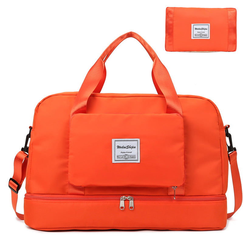 Foldable Travel Duffel Bag for Women - Lightweight Sports Gym Tote with Shoulder Strap - Perfect for Workout, Yoga, Beach & Weekend Getaways