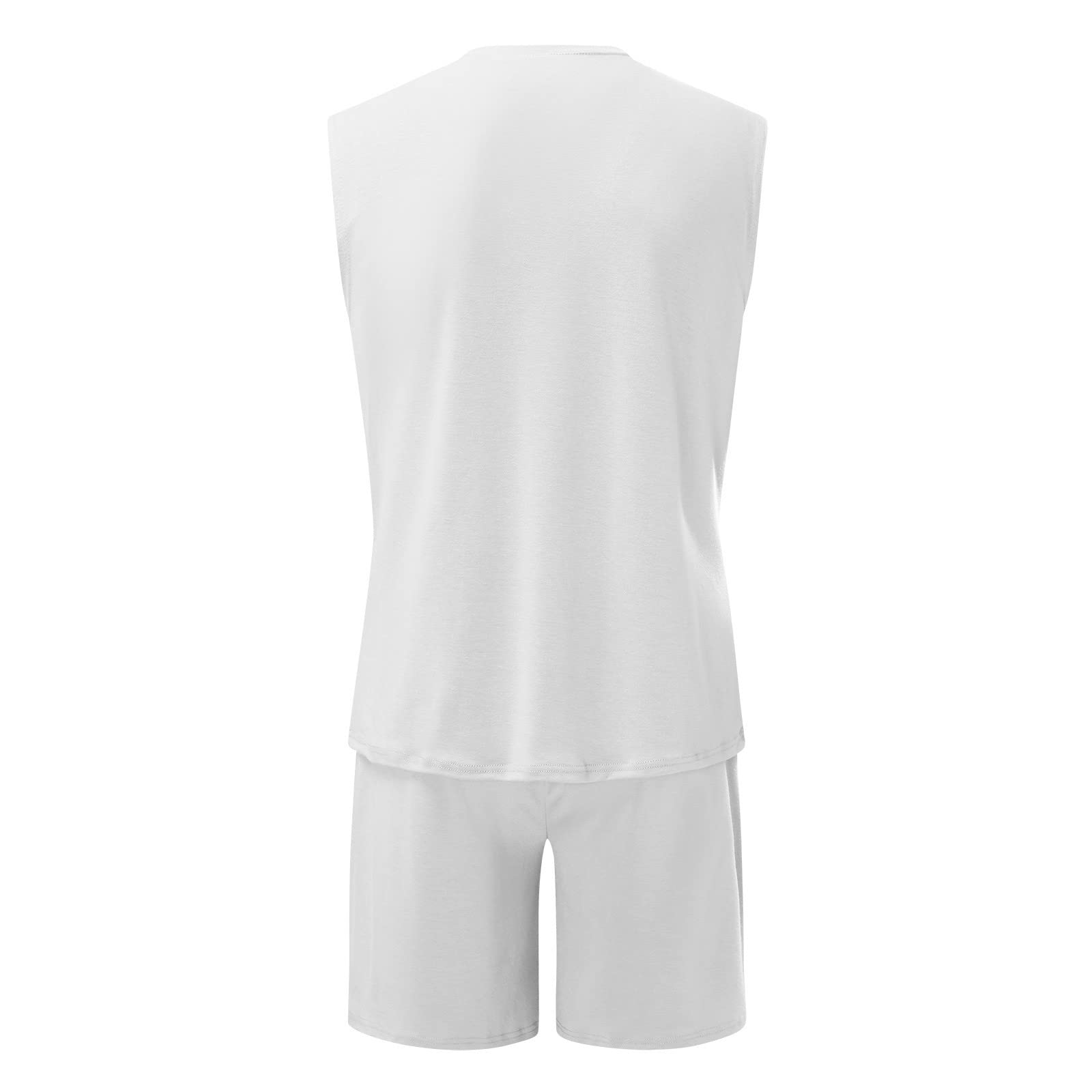 Men's 2-Piece Summer Tracksuit - Sleeveless Tank Top & Beach Shorts Set | Lightweight Workout & Lounge Wear for Gym, Vacation, and Casual Outings