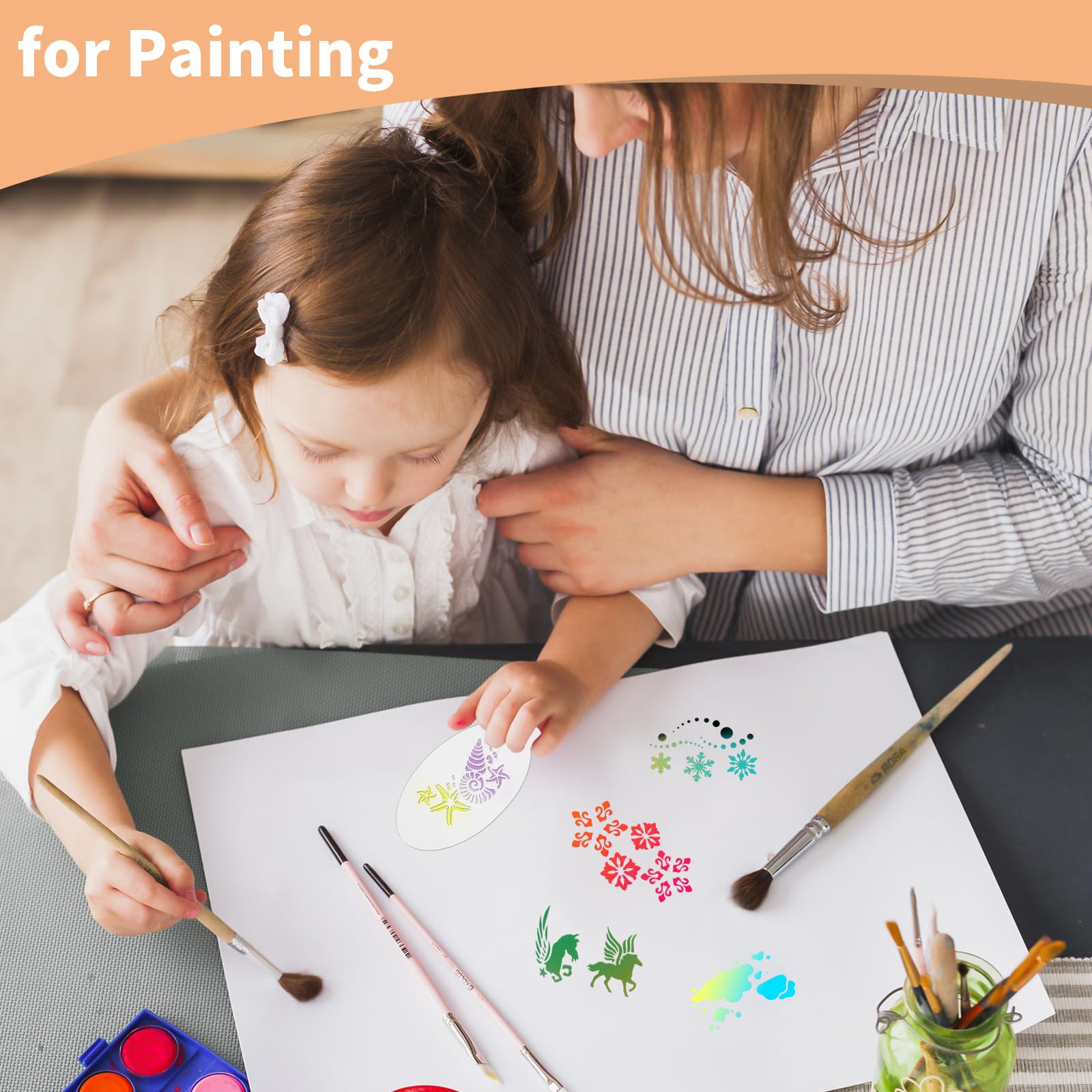 20pcs Kids Tattoo Stencils - Reusable Face Paint Templates for Halloween & Parties