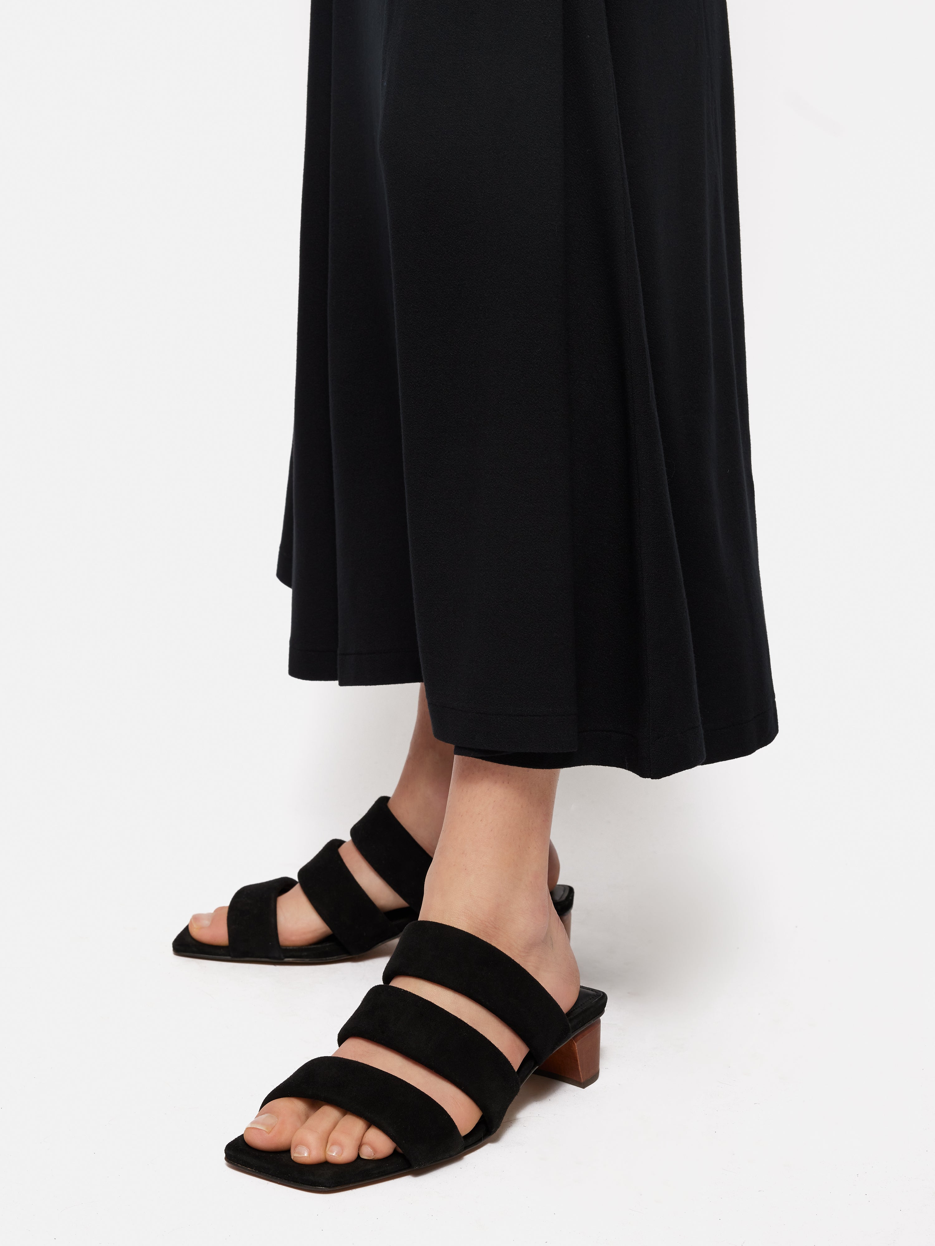 Women's Black Henley Heeled Sandals - Comfortable Summer Dressy Strappy Sandals for Weddings, Parties & Date Nights