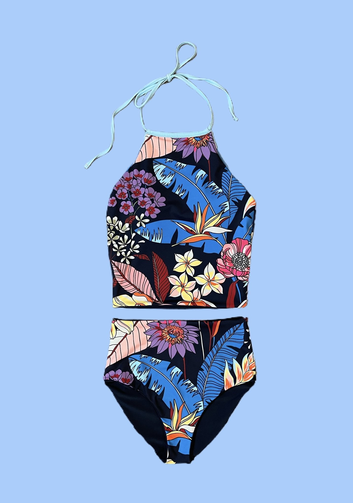 Little Girl’s Wendy Tropical & Retro Reversible Tankini Swimsuit - Cute Two-Piece Bathing Suit for Kids - Perfect for Beach, Pool & Summer Vacations