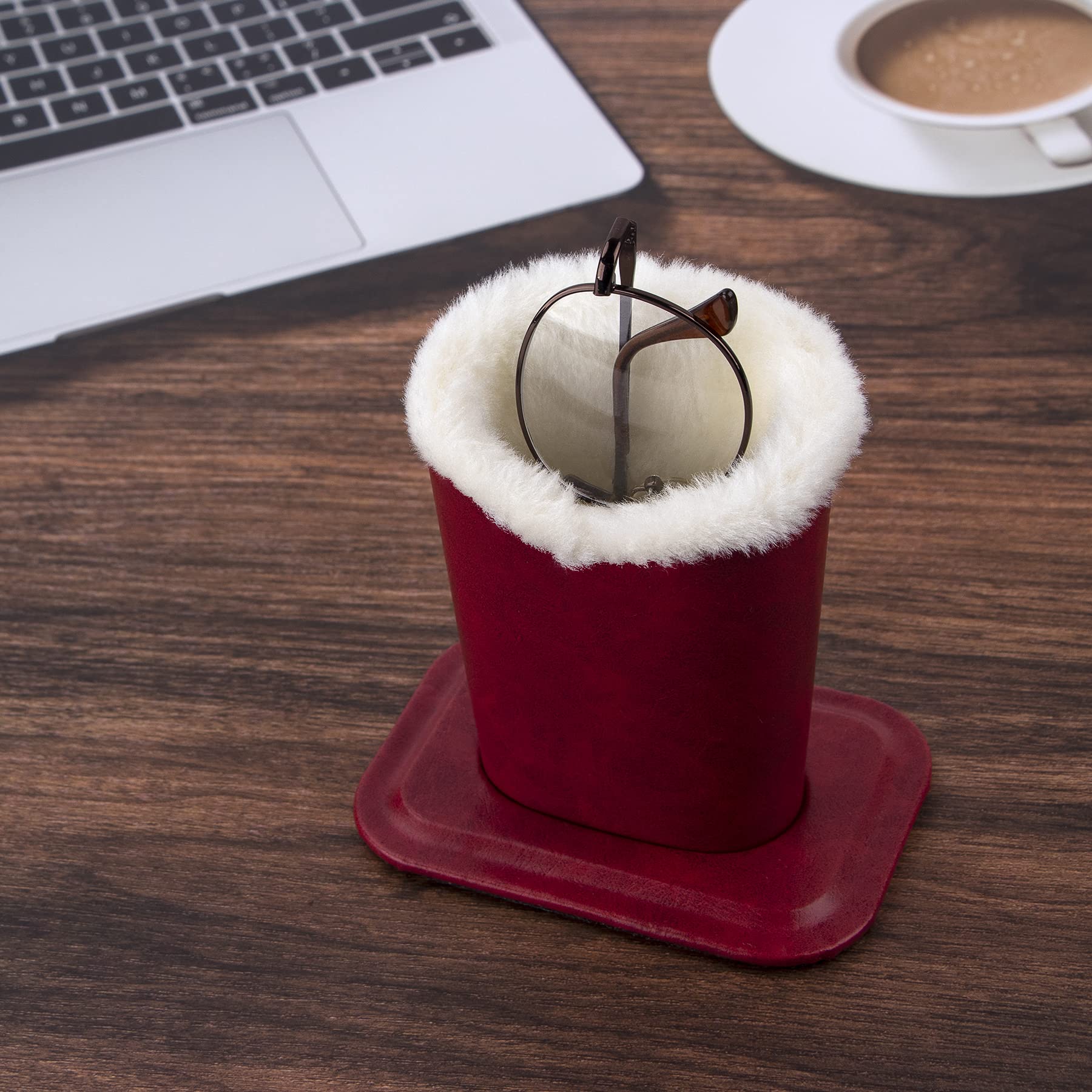 Soft Fluffy Eyeglasses & Sunglasses Holder Stand - Desk Organizer with Plush Lining for Protection | Perfect for Office, Home, or Travel Use