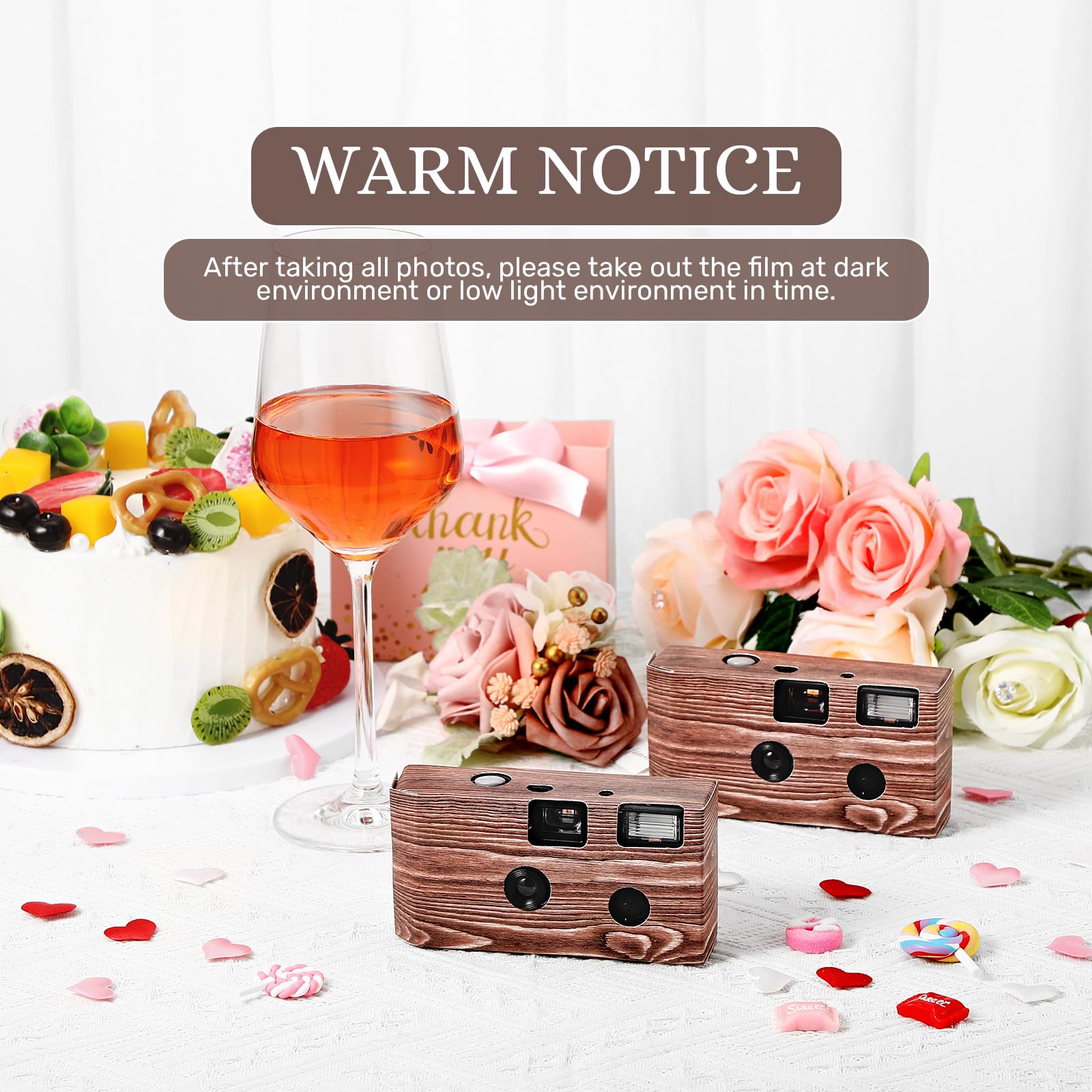 Treela 6 Pack Disposable 35mm Film Camera with Flash - Wood Style Brown Disposable Cameras for Weddings, Bachelorette Parties, Birthdays, Concerts, Travel & Anniversaries - Perfect as Party Favors, Vacation Gifts & Event Souvenirs (Use at Weddings, Beach Trips, Concerts & Special Events)