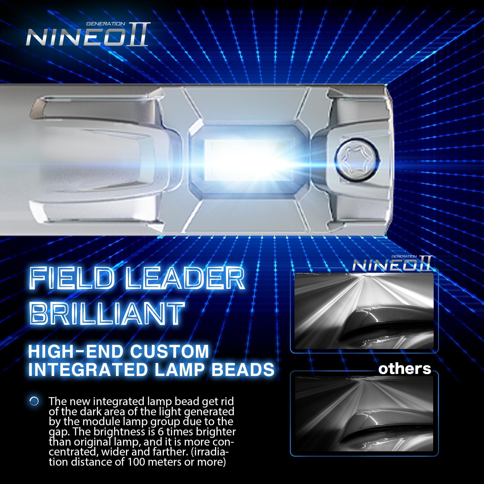 NINEO 9005/HB3 H11/H8/H9 LED Bulbs Combo - 600% Super Bright Wireless Plug-N-Play Fog Light Kit (Pack of 4) - Perfect for Off-Road, Night Driving & Foggy Conditions
