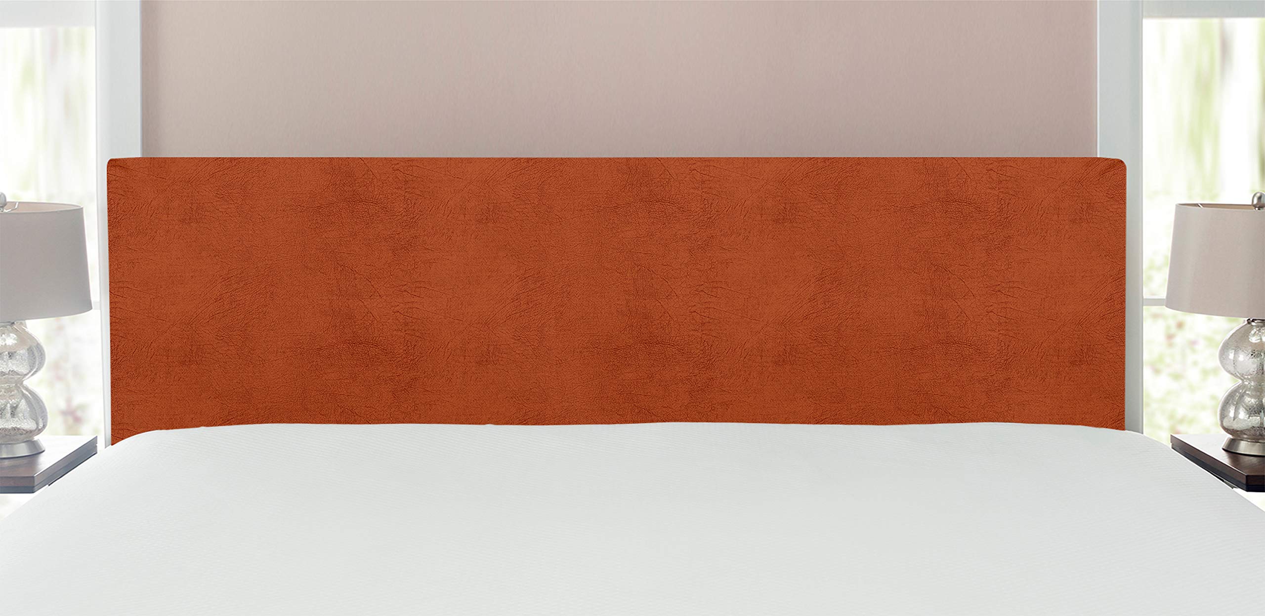 Ambesonne Faux Suede Headboard - Digitally Printed Weathered Texture Upholstered Metal Bed Headboard with Memory Foam | King Size Pale Vermilion | Perfect for Dorm, Bedroom & Home Decor Accent Furniture