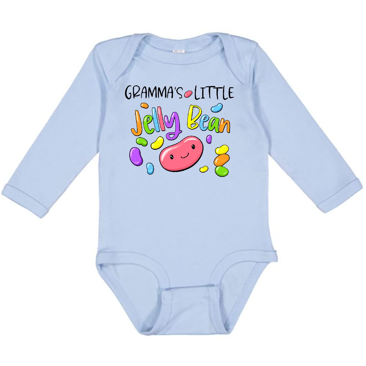 Inktastic Gramma's Little Jellybean Cute Easter Candy Baby Long Sleeve Bodysuit - Adorable Easter Outfit for Newborns & Infants - Perfect for Easter Photos, Family Gatherings & Holiday Celebrations