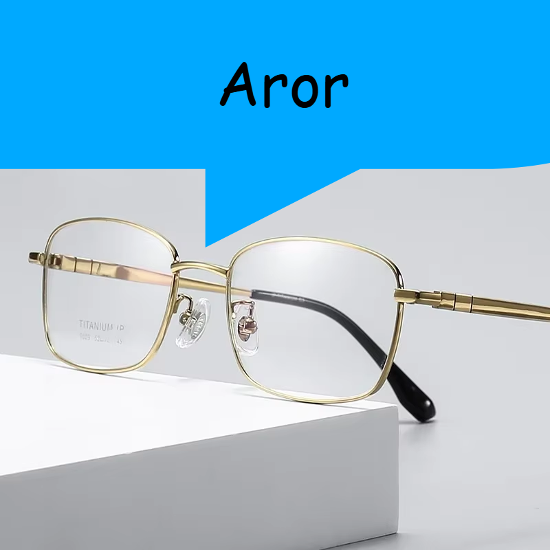 Aror Women's Full Rim Square Titanium Eyeglasses Frame 49029 - Lightweight & Durable for Work, Reading & Fashion
