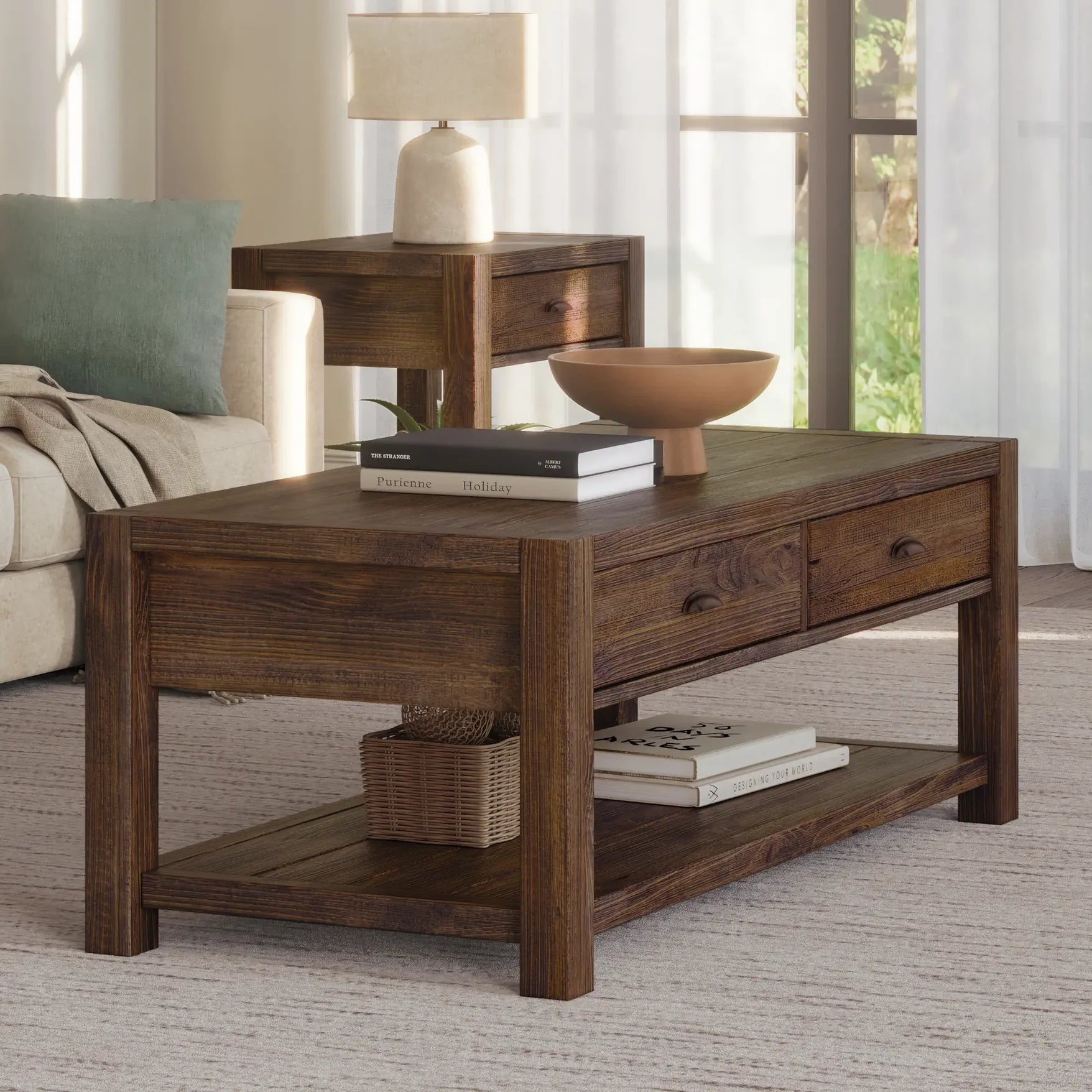 Modern Montauk Coffee Table - Solid Wood Mid-Century Design for Living Room, Office & Lounge - Stylish & Durable Home Decor Furniture
