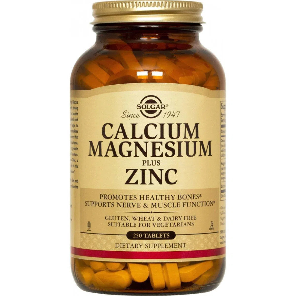 Solgar Calcium Magnesium Plus Zinc Supplement - Supports Bone Health, Muscle Function & Immune System - Ideal for Active Lifestyles & Wellness Routines