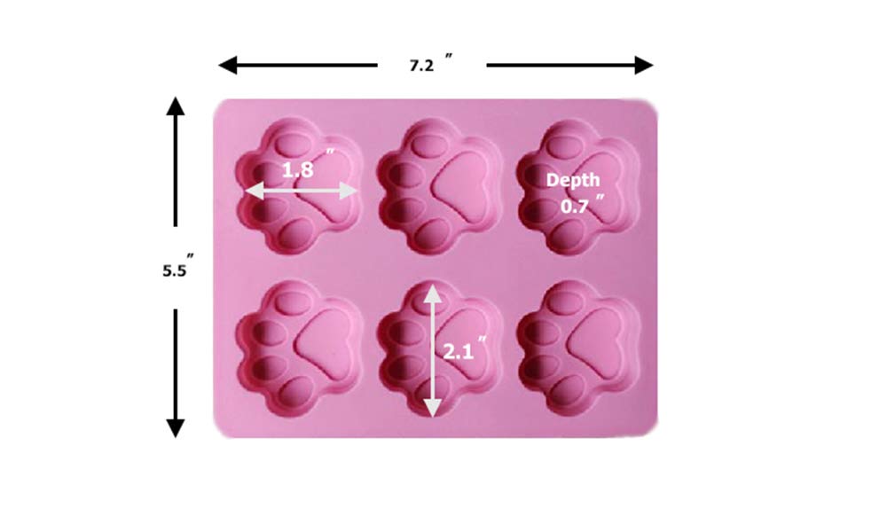 2-Pack Pink Dog Paw Print Silicone Mold Set for Baking - DIY Dog Treats, Chocolate, Candy Making | Oven, Microwave & Freezer Safe | Perfect for Pet Birthday Parties, Homemade Dog Snacks & Holiday Treats