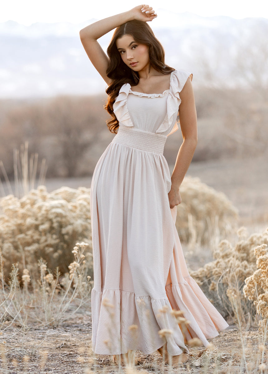 Elegant Ecru Dawn Dress for Women - Perfect for Weddings, Parties & Special Occasions