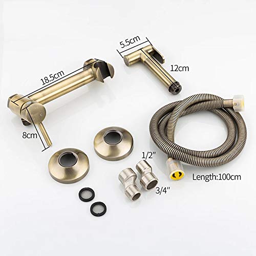 Premium Brass Handheld Bidet Sprayer for Toilet - Adjustable Hot & Cold Water Baby Diaper Washer - Eco-Friendly Bathroom Cleaning Tool (Easy Installation) - Perfect for Hygienic Cleaning, Baby Care & Water Conservation