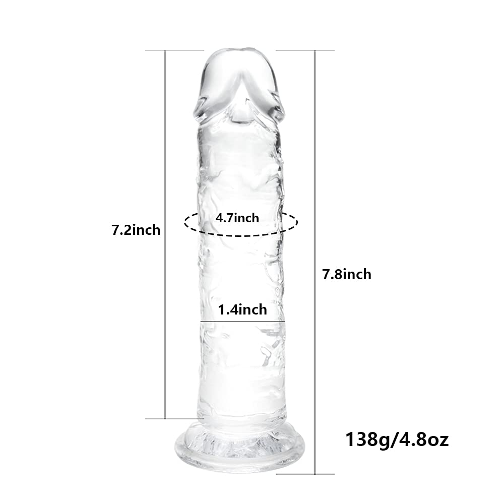 7.8 Inch Realistic Suction Dildo - Body-Safe Silicone Sex Toy for Beginners with Powerful Suction Cup | Hands-Free Pleasure for Women & Men | Perfect for Anal Play, Solo Masturbation and Couples Fun