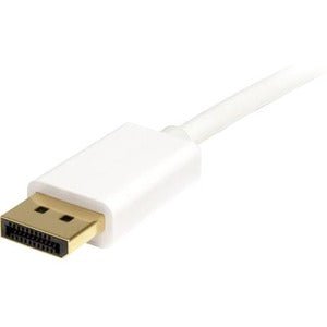 2M (6 FT) White Mini DisplayPort to DisplayPort Cable - High Speed 4K 60Hz Mini DP to DP Cable - 1x Mini DisplayPort (M) to 1x DisplayPort (M) - Perfect for Gaming, Home Theater & Office Setup