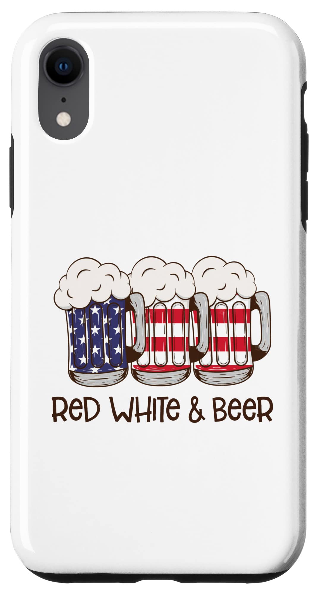 iPhone XR Case - Patriotic Red, White & Blue American Flag Design - Perfect for 4th of July, Memorial Day & Independence Day Gifts - Durable Protective Cover for Everyday Use