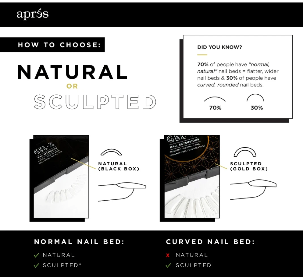 Apres Gel X Nail Extension System - Sculpted Stiletto Long 500 Tips for Professional Salon & DIY Manicures at Home