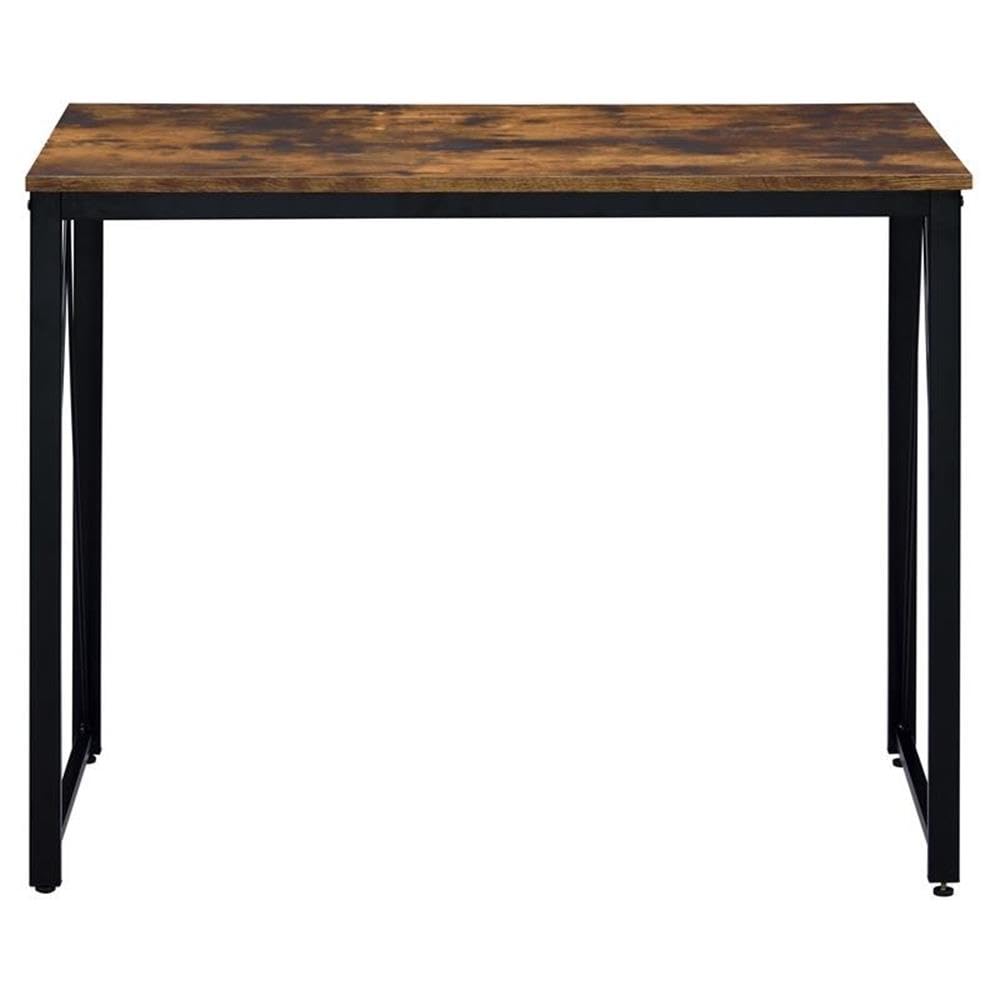 Acme Zaidin Wooden Rectangle Writing Desk - Weathered Oak & Black Finish - Perfect for Home Office, Study & Workspace