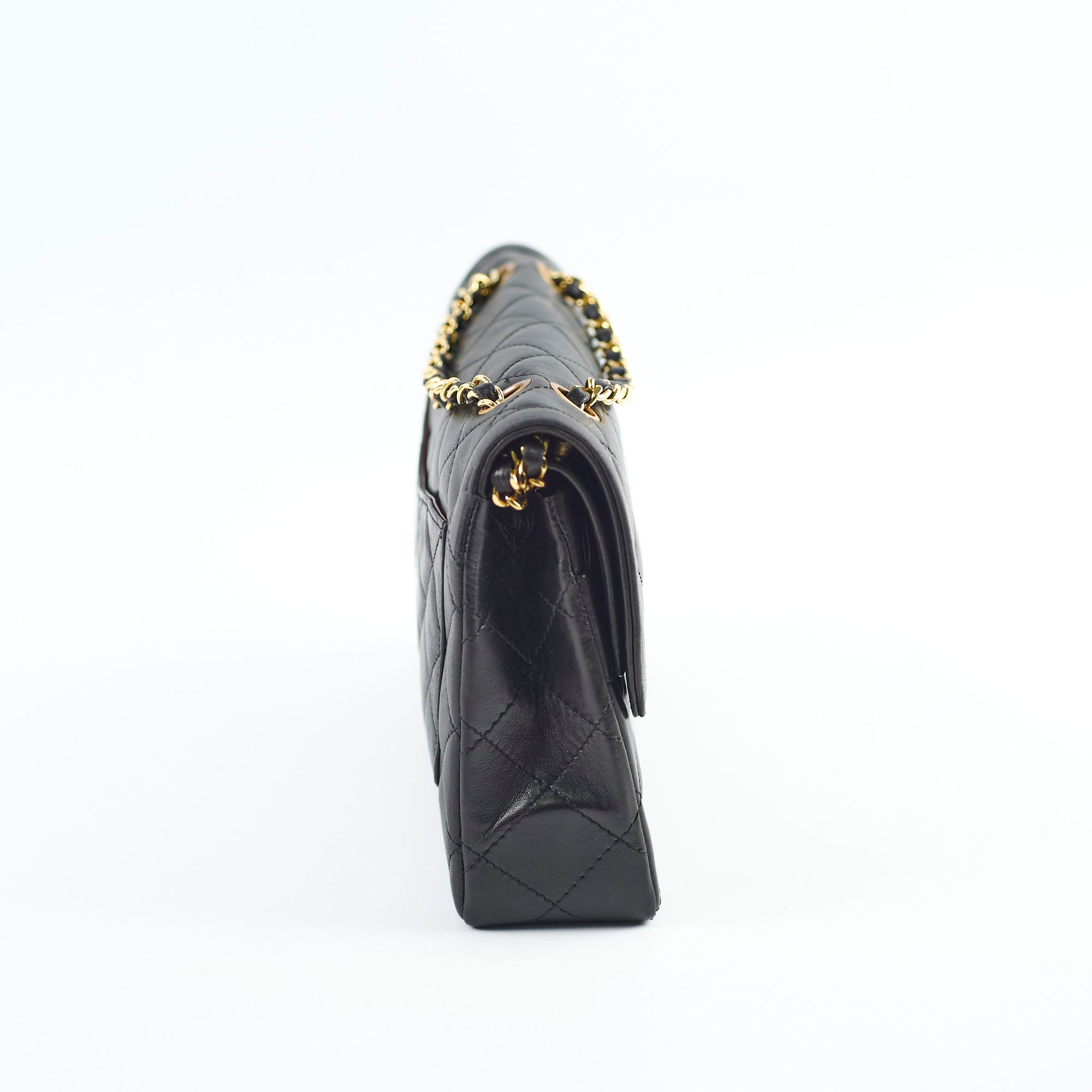 Chanel Paris Lined Double Flap Black Leather Handbag - Luxury Designer Shoulder Bag for Women | Perfect for Evening Events, Parties & Special Occasions