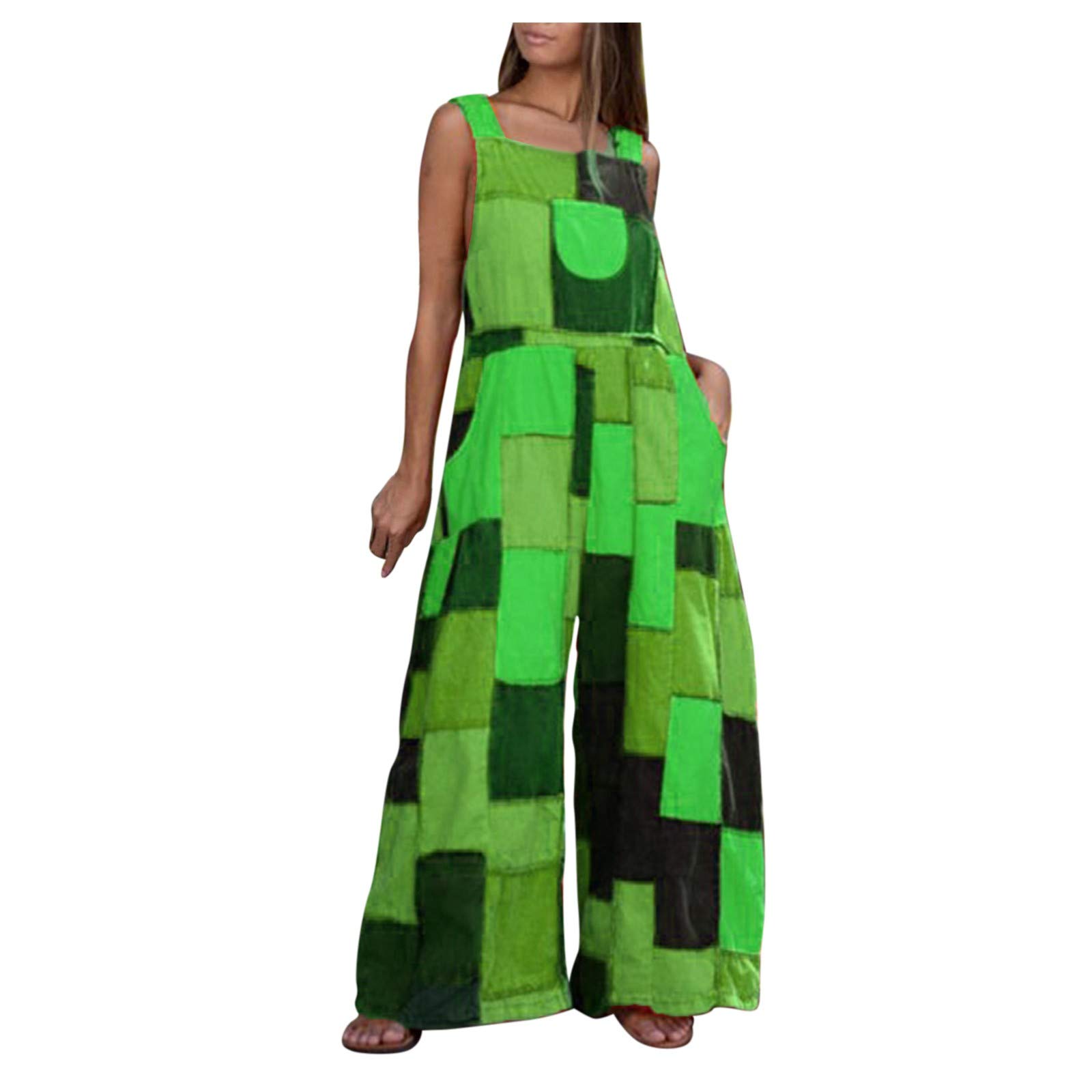 PEGONE Women's Casual Loose Long Overalls - Wide Leg Jumpsuit for Club Wear, Party & Street Fashion | Comfortable Straight Leg Romper for Everyday Outings, Nightlife & Social Events