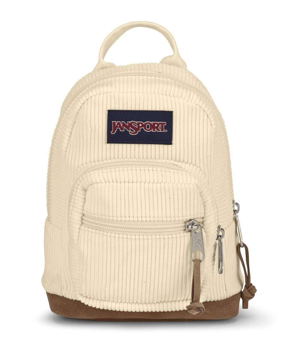 JanSport Right Pack Mini Expressions Backpack - Lightweight Corduroy School Bag for Women & Teens, Coconut Color, Perfect for College, Travel & Everyday Use