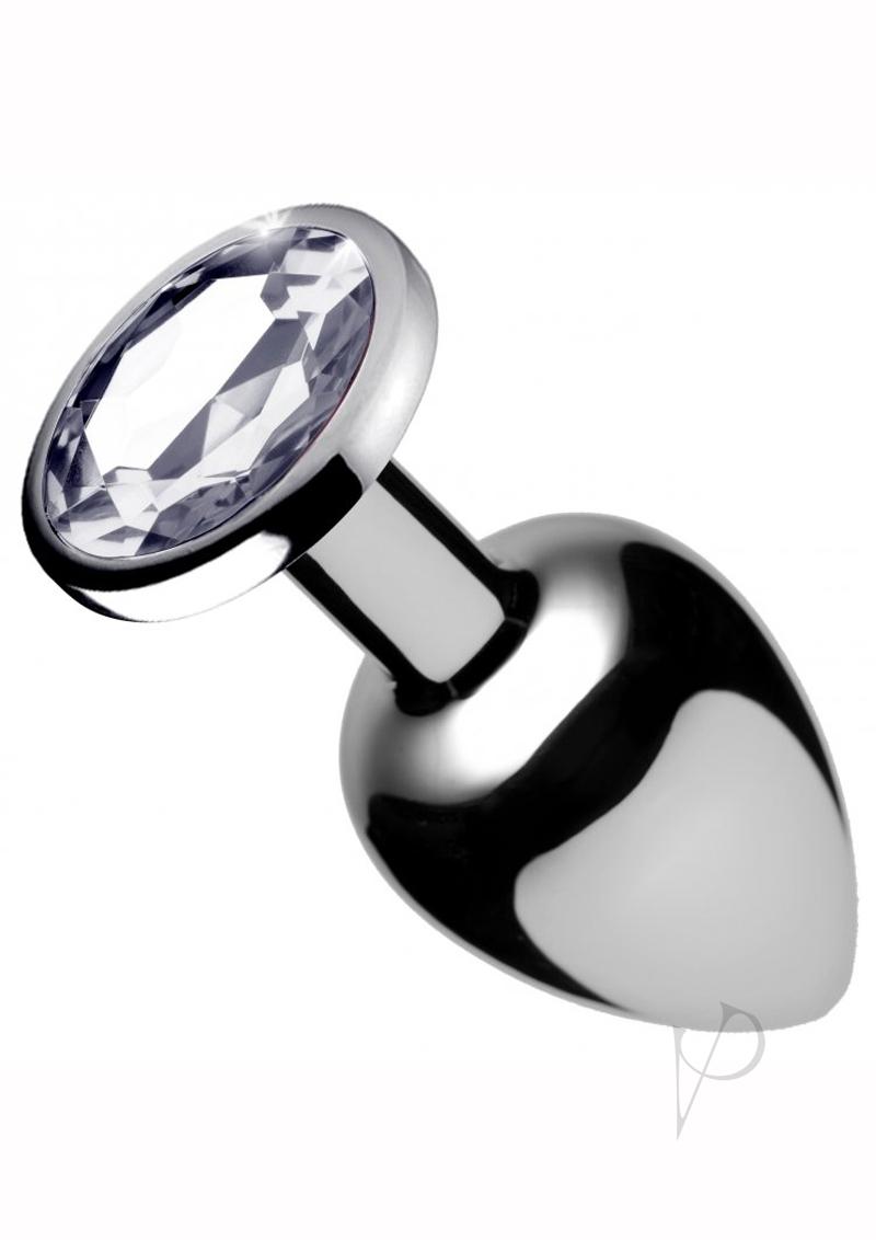 Booty Sparks Clear Gem Small Anal Plug - Sparkling Crystal Jewel Butt Plug for Beginners - Perfect for Sensual Play, Couples & Solo Exploration