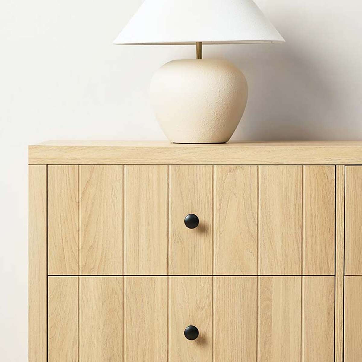 Portland 6-Drawer Natural Wood Dresser - Stylish & Spacious Storage for Bedroom, Living Room, or Office Organization