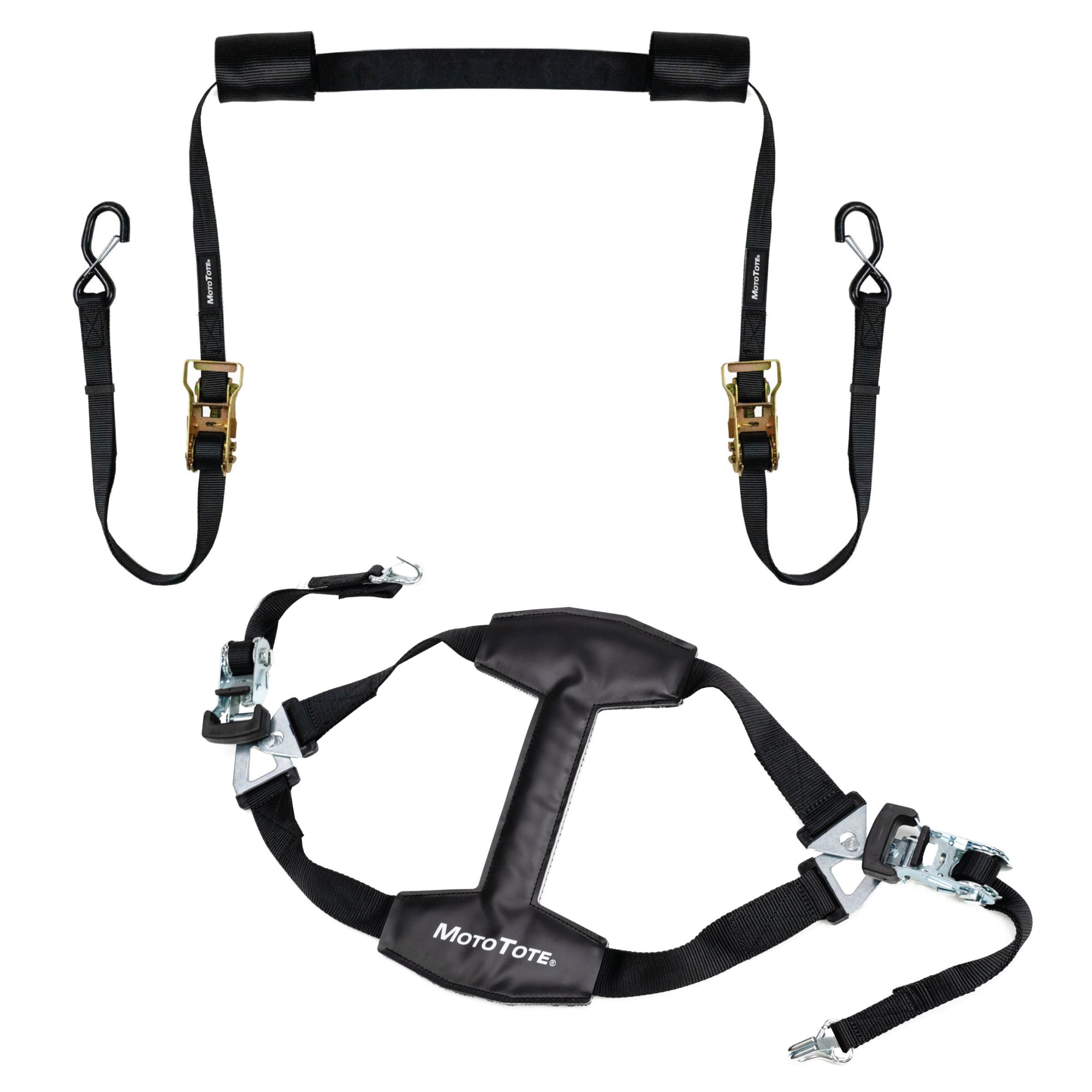 Premium Motorcycle Tie Down Straps Kit - Heavy Duty Ratchet Straps for Sport Bikes, Dirt Bikes & ATVs - Secure Transport & Storage - Ideal for Trailers, Trucks & Garage Use