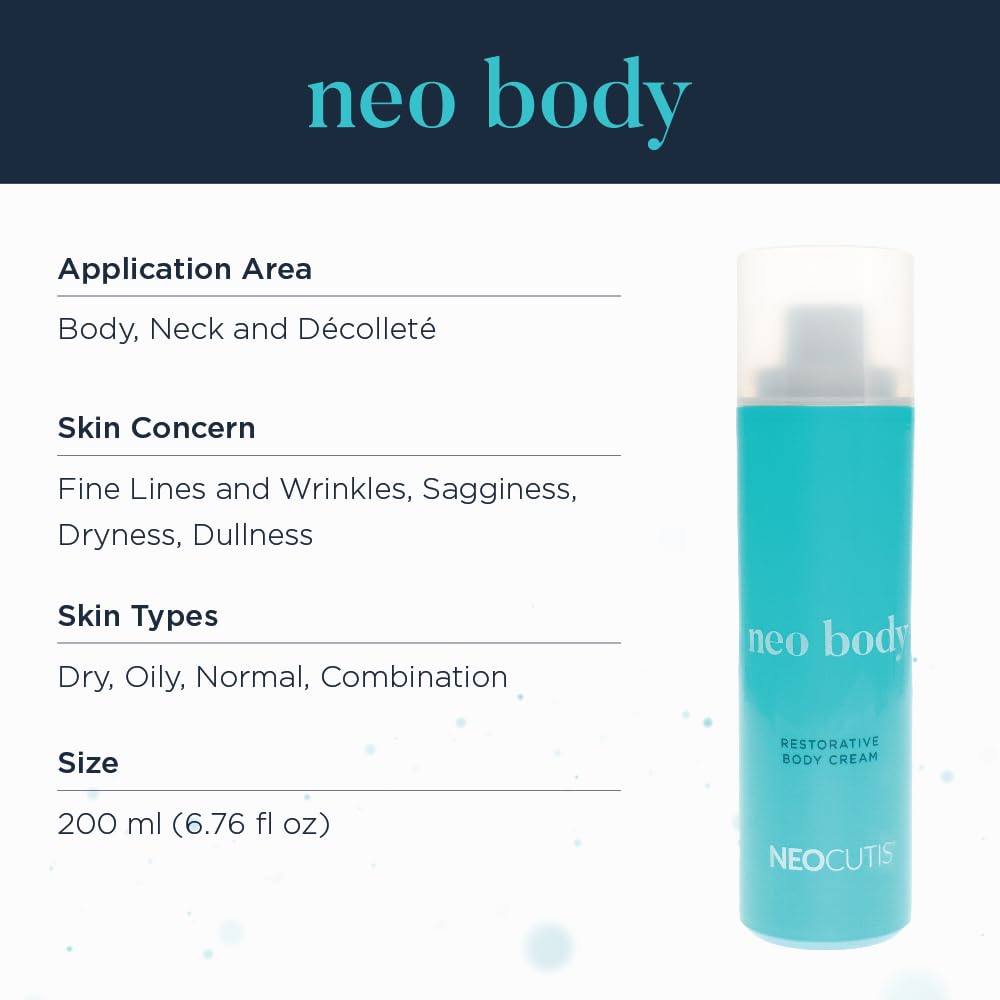 Neocutis Neo Body Restorative Body Cream - Anti-Aging & Firming Moisturizer for Dry Skin - 200ml - Hydrates & Tightens for Smooth, Youthful Skin - Perfect for Daily Body Care & Post-Workout Recovery