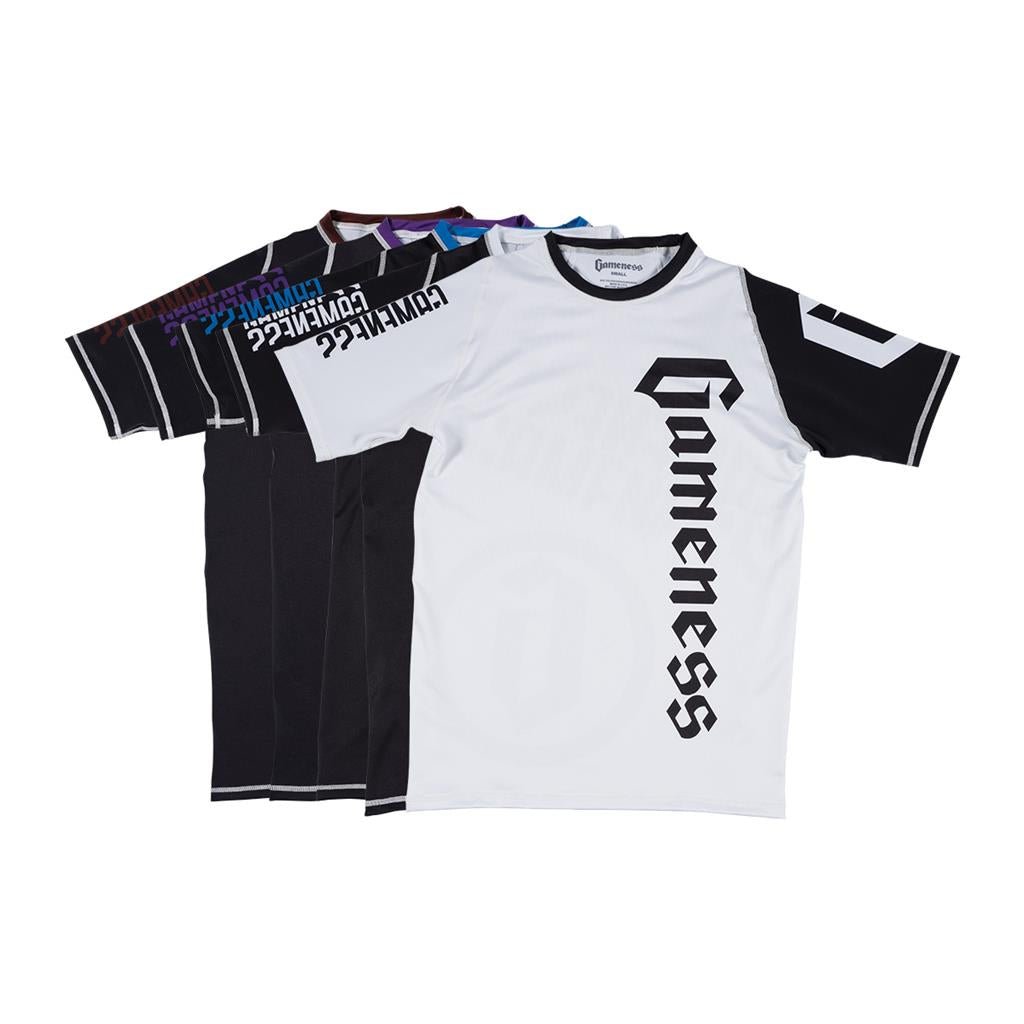 Gameness Pro Ranked Short Sleeve Rash Guard - BJJ MMA Grappling Training Shirt for Men & Women - Perfect for Jiu-Jitsu, Wrestling & Martial Arts Practice