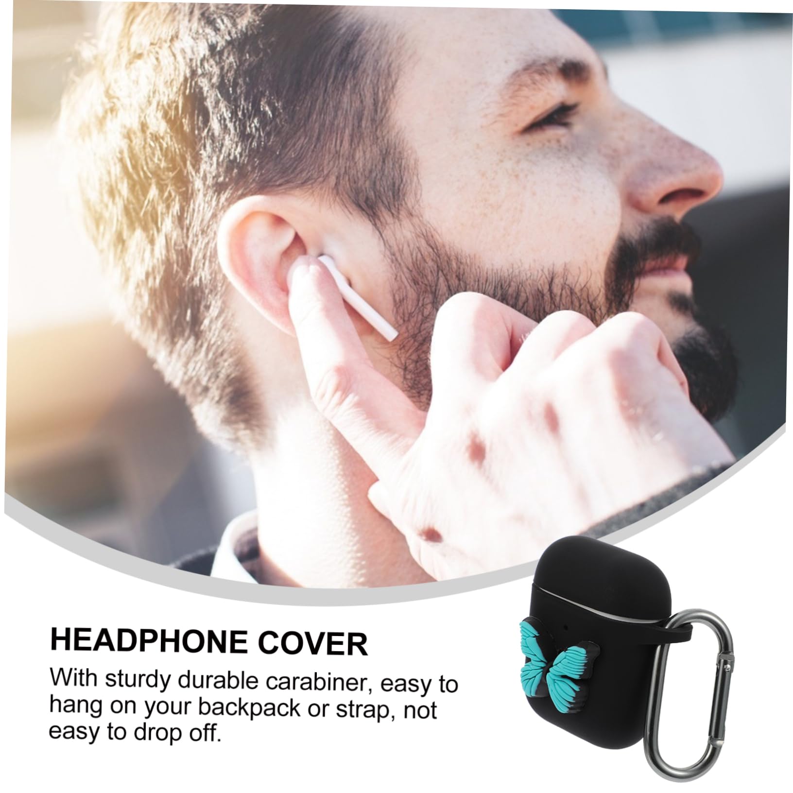 Homoyoyo Silicone Earphone Case for AirPods & Wireless Earbuds - 2 Pack 3D Design Headphone Cover Accessories - Perfect for Gym, Travel & Daily Use