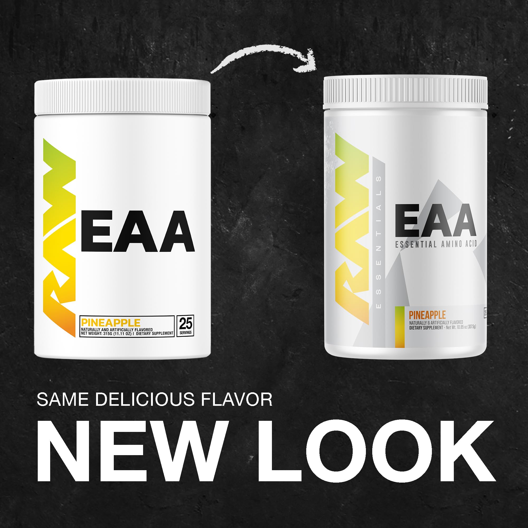 **RAW EAA Essential Amino Acids Powder - Pineapple Flavor (25 Servings) | Pre & Post Workout Supplement for Strength, Endurance & Muscle Recovery | BCAA Amino Acid Powder for Men & Women | Ideal for Gym, Running & Fitness Training**