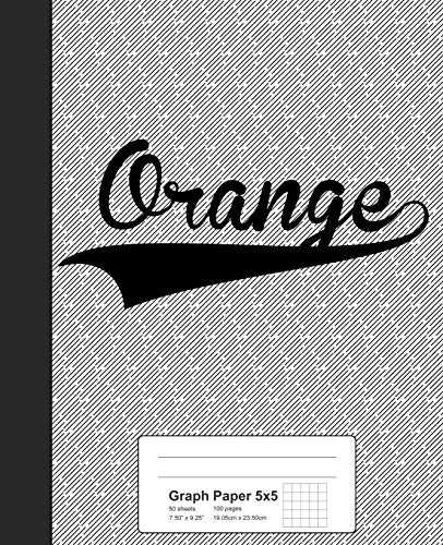 Weezag 5x5 Graph Paper Notebook - Orange Grid Paper for Math, Engineering & Sketching | Perfect for Students, Architects & Artists