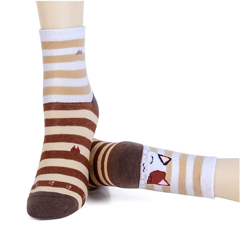 Cute Animal Socks for Women - Dog & Cat Lovers Gift - Funny Crew Socks for Casual Wear