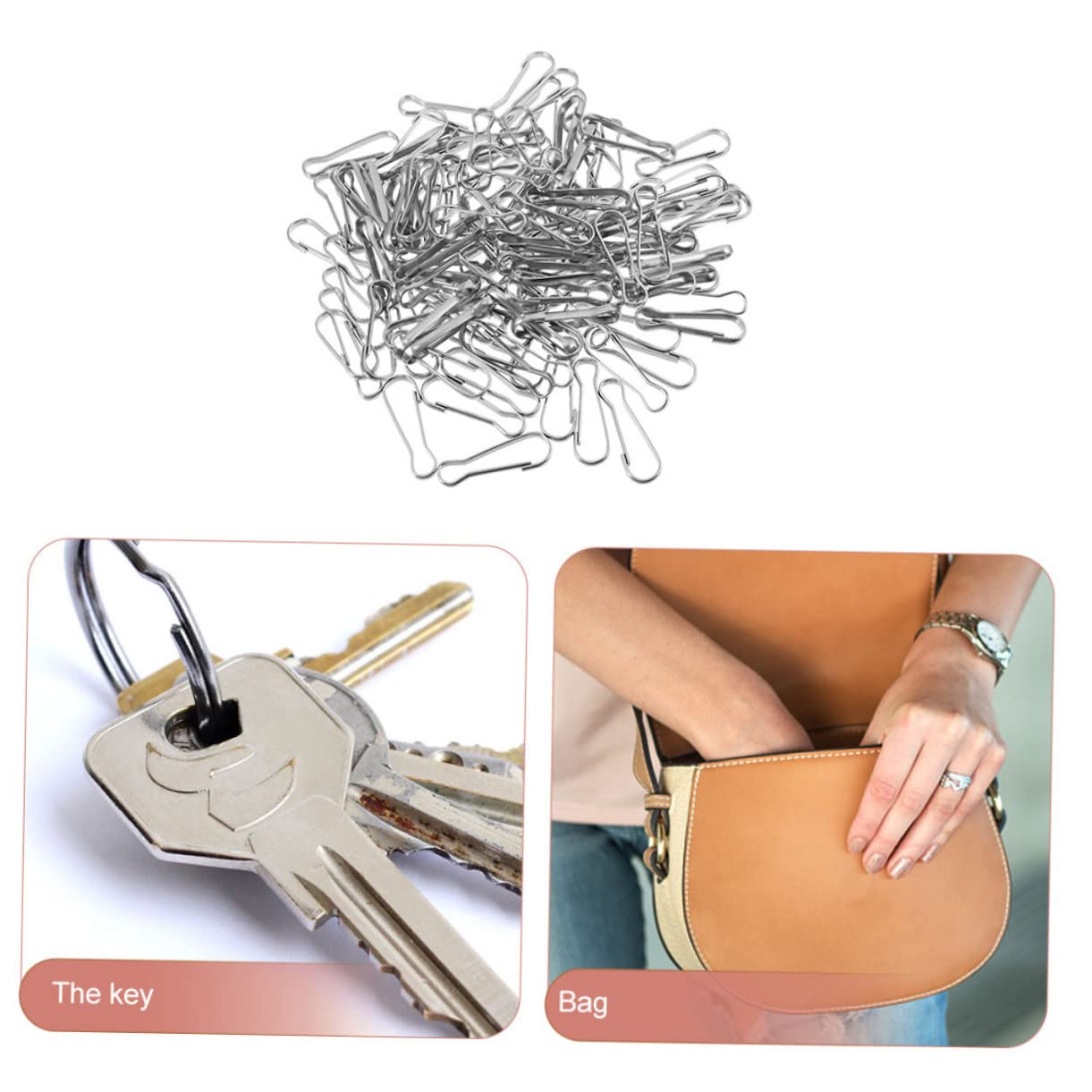 30pcs Snap Hook Clips - Heavy Duty Metal Lanyard Hooks for Keychains, DIY Crafts, Flag Pole Clips & Small Carabiners - Perfect for Outdoor Gear, Camping Accessories & Pet Leashes