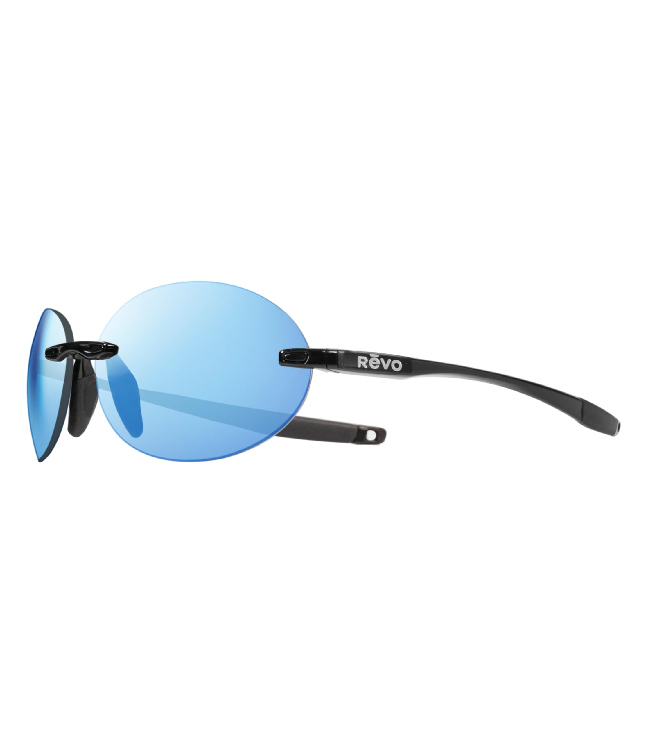 Revo Descend O Polarized Sunglasses - Rimless Oval Frame for Men & Women - UV Protection for Driving, Running, and Outdoor Activities