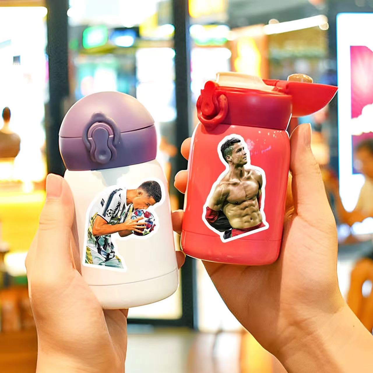 Cristiano Ronaldo Football Star Stickers - 50 Pcs Decals for Hydro Flasks, Laptops, Phone Cases & Water Bottles | Perfect for Sports Fans, School Supplies & Office Decor