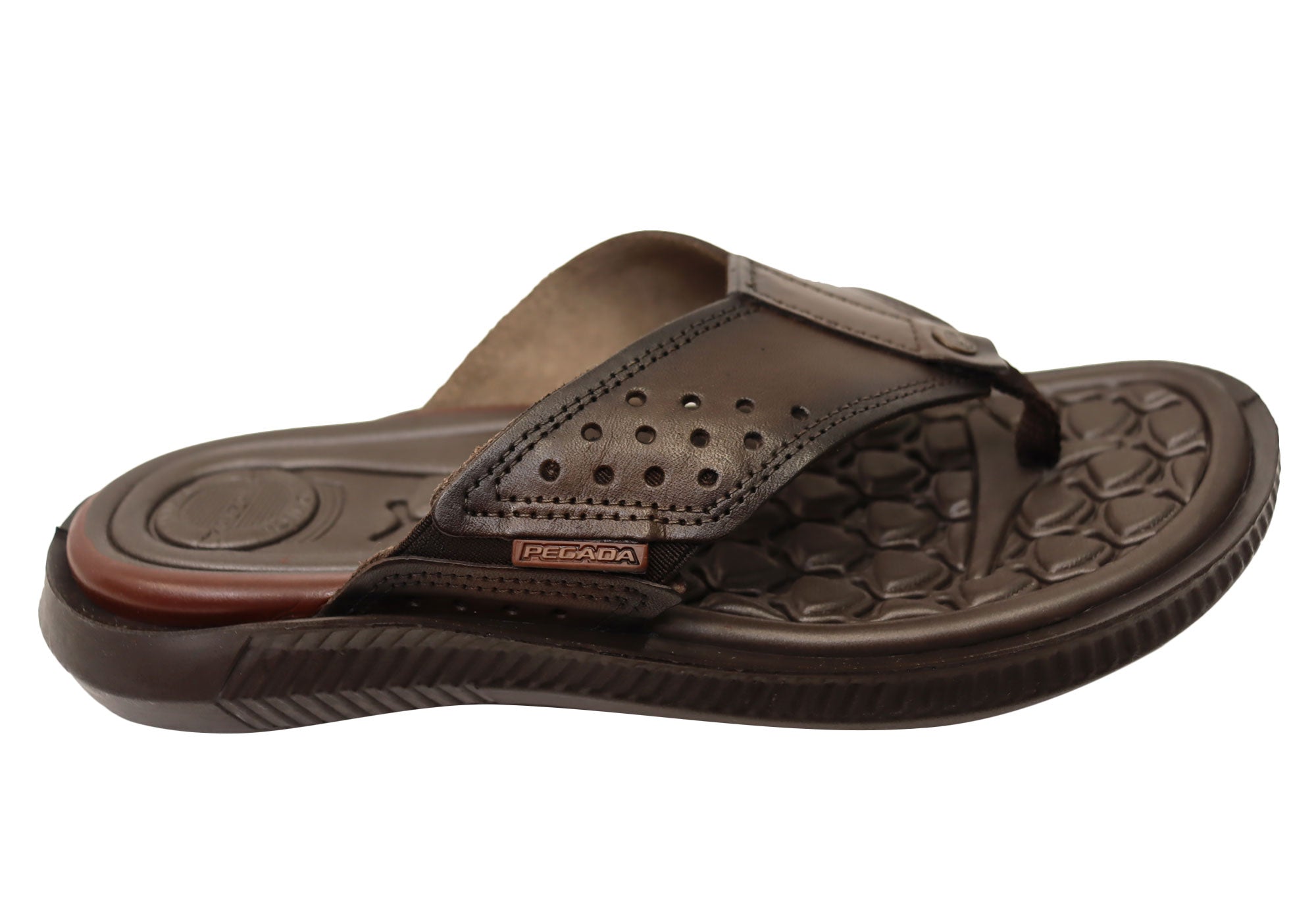Sloan Men's Comfortable Leather Flip Flops Sandals - Handmade in Brazil - Perfect for Beach, Pool & Casual Wear