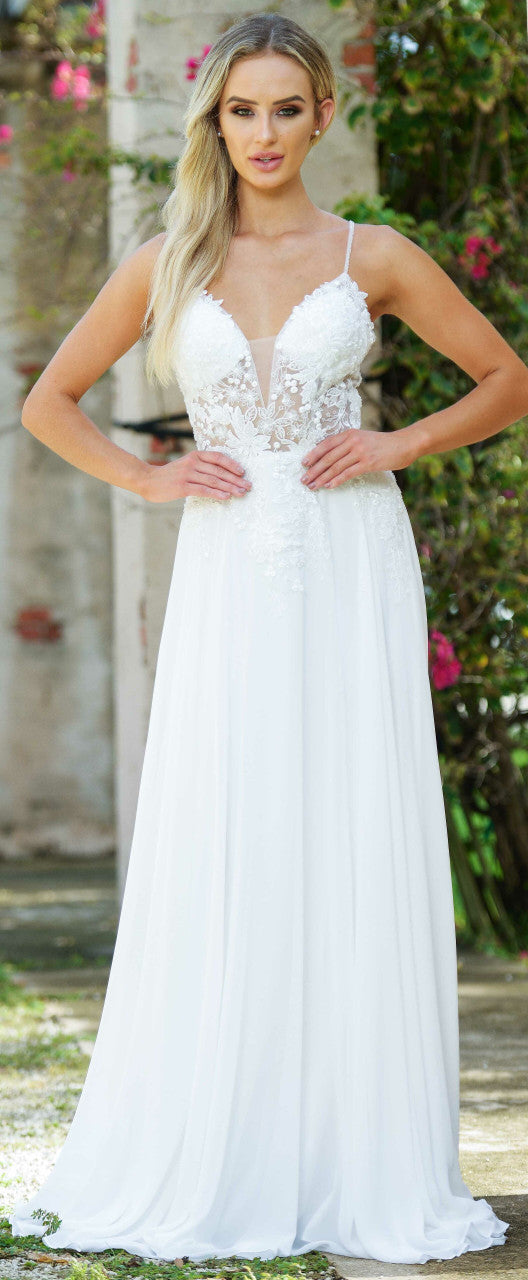 Avianna Gown - Elegant Off White Evening Dress for Women | Perfect for Weddings, Prom & Formal Events