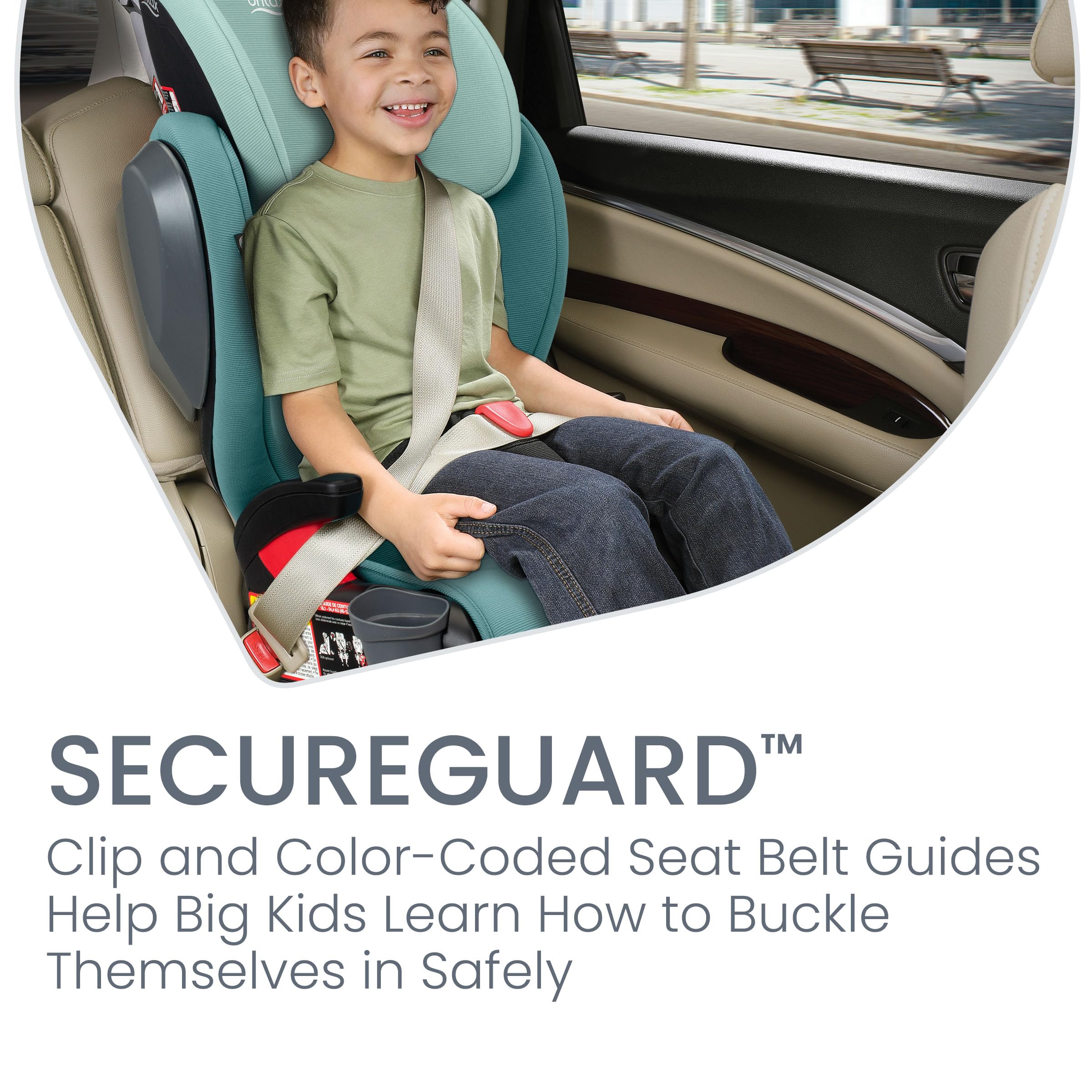 Britax Highpoint Backless Belt-Positioning Booster Car Seat for Kids - SafeWash Green Ombre - Lightweight & Comfortable for Travel, School, and Everyday Use