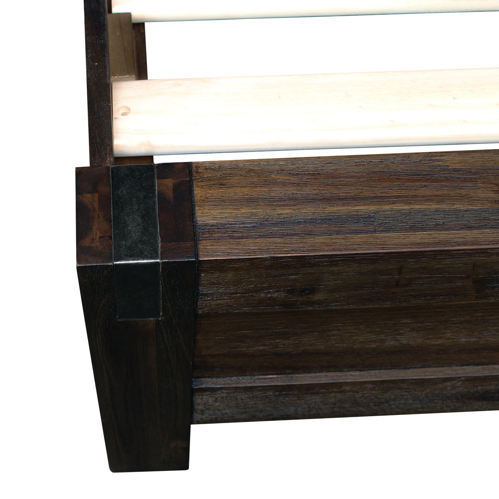 Bedzy Luxe Nowra Double Size Solid Wood Veneered Acacia Bed Frame in Chocolate - Premium Bedroom Furniture for Master & Guest Rooms