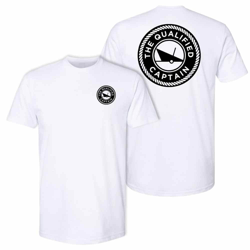 Premium Captain White/Black Short Sleeve T-Shirt - Comfortable Cotton Crew Neck Tee for Men - Perfect for Casual Wear, Gym & Everyday Outfits