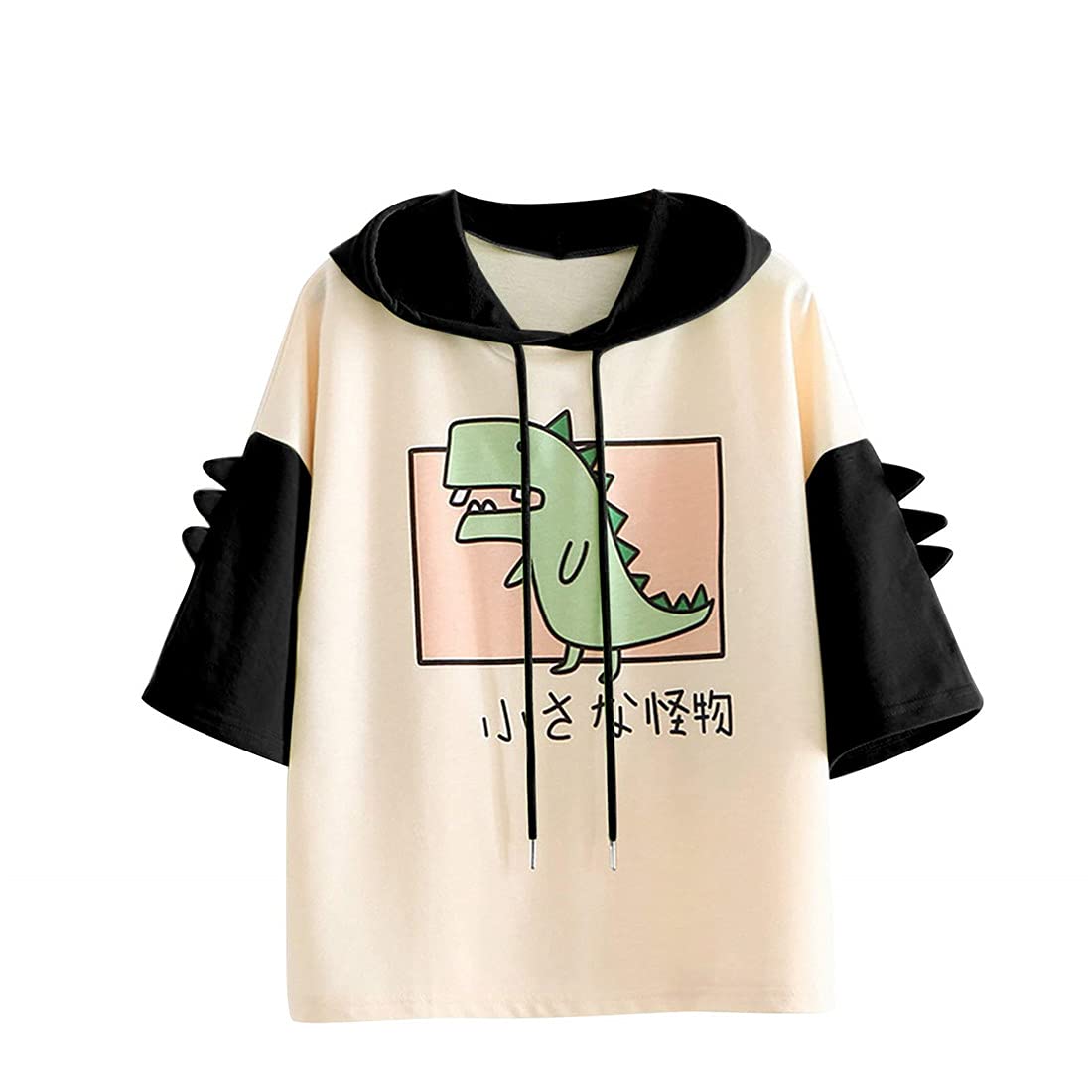 Cute Dinosaur Hoodie for Teen Girls - Japanese Cartoon Pullover Sweatshirt with Hood - Women's Casual Cosplay Tops | Perfect for School, Anime Conventions & Streetwear Fashion
