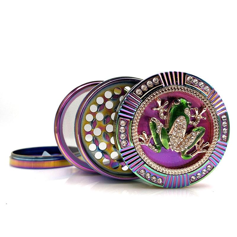 Premium 4-Layer Animal Design Tobacco Grinder - 63mm & 52mm Rainbow Zinc Alloy Herb Crusher for Weed, Spices, and Herbs - Perfect for Home Use, Travel, and Outdoor Activities