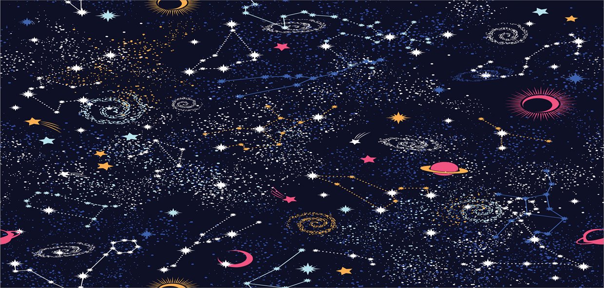 Lunarable Constellation Ceramic Pen Holder - Star Clusters, Galaxies & Planets Astrology Design | Desk Organizer for Office & Home | Perfect Gift for Astronomy Lovers & Stationery Enthusiasts
