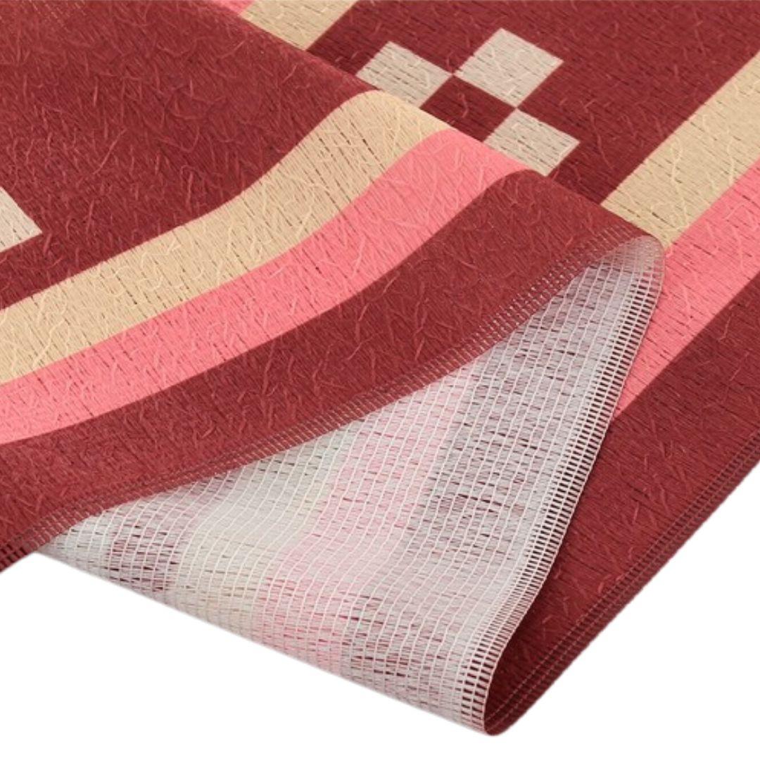 Traditional Japanese Noren Curtain - Red Kasuri Pattern with Five & Four Square Design for Doorways - Perfect for Home, Restaurant & Tea Room Decor