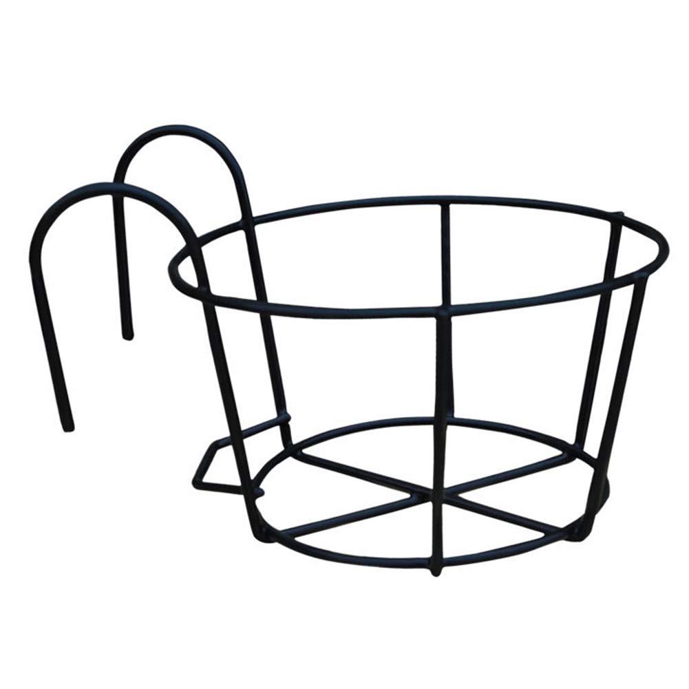 Takefuns Over The Rail Flower Pot Stand - Round Balcony Railing Hanging Basket Holder for Planter Pots | Durable Garden Decor for Outdoor & Indoor Plants | Perfect for Patio, Deck, and Window Railings