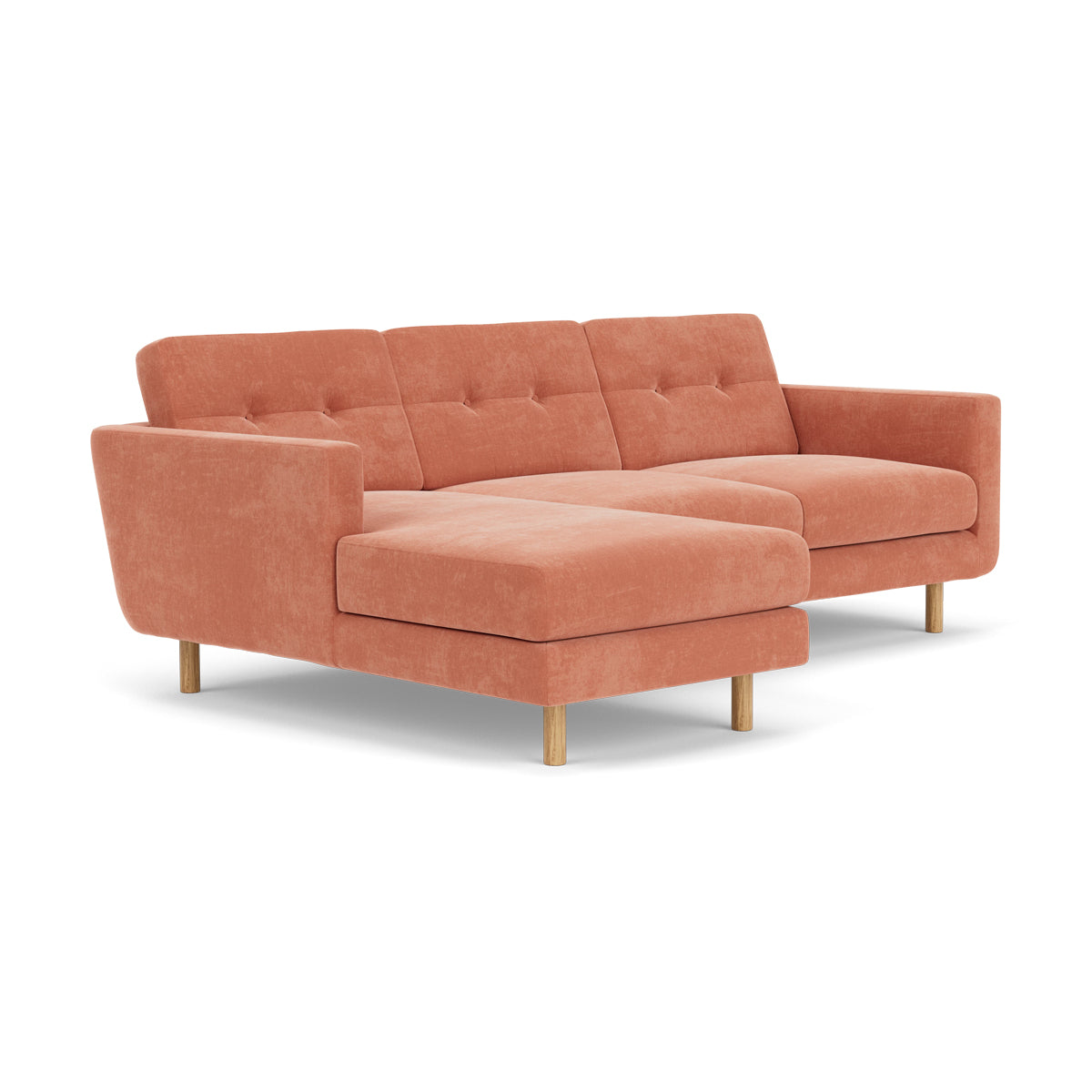Conrad Fabric Left Chaise Sofa - Modern L-Shaped Sectional Couch with Reversible Chaise Lounge for Living Room, Apartment & Home Theater Comfortable Seating