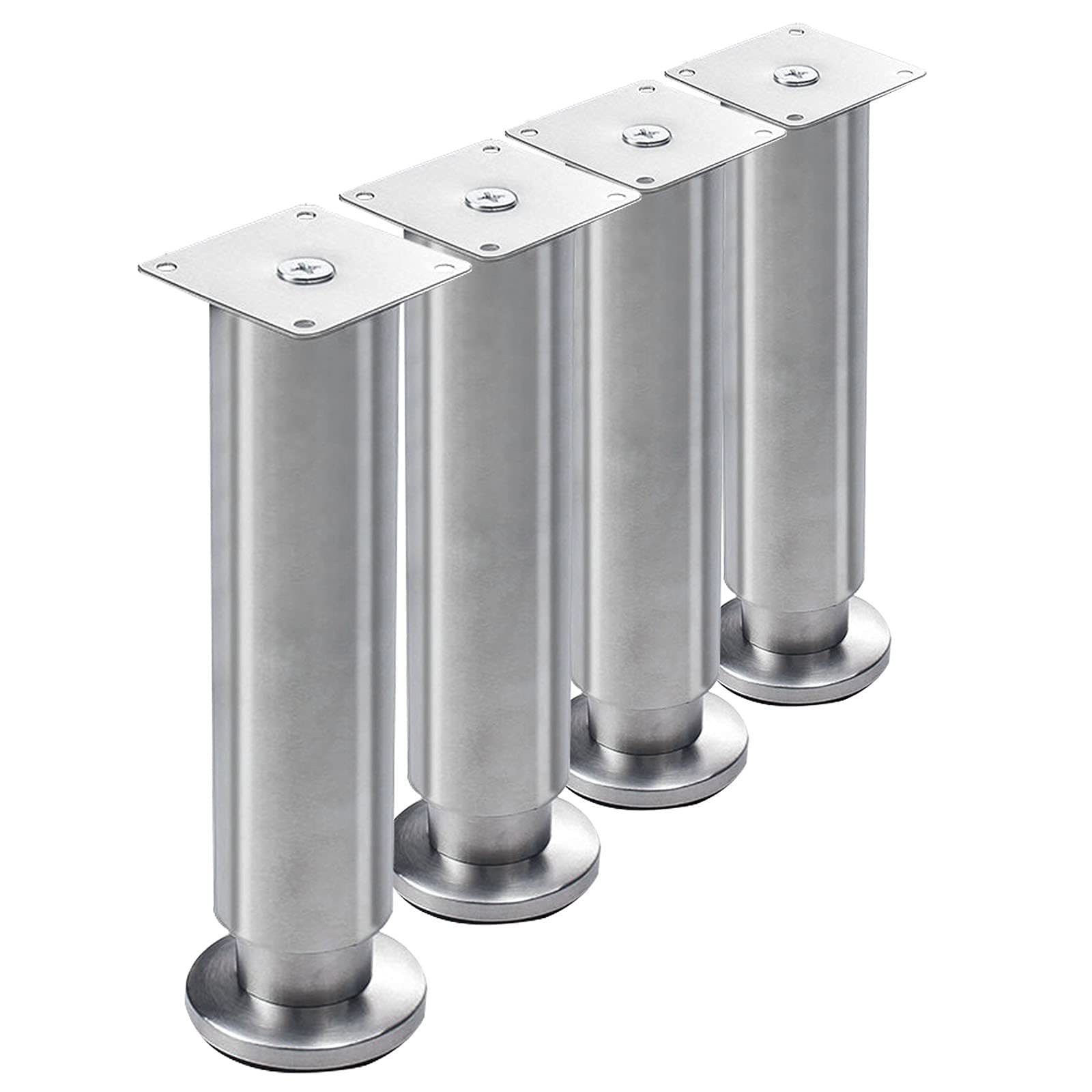 GTYT 4-Pack Modern Adjustable Furniture Legs - Heavy Duty Stainless Steel Round Table Legs for Cabinets, Sofas, Coffee Tables & TV Stands (Multiple Sizes) - Perfect for Home Office, Living Room & Kitchen Furniture Support